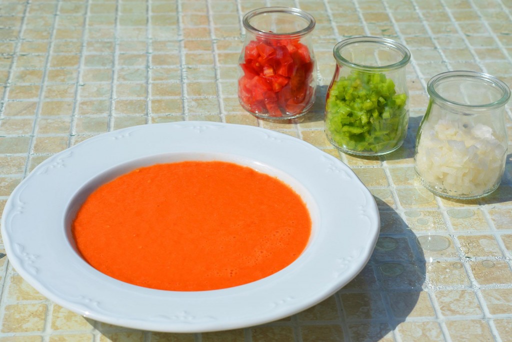 Gazpacho (tomato soup) in Andalucia, Spanish cuisine