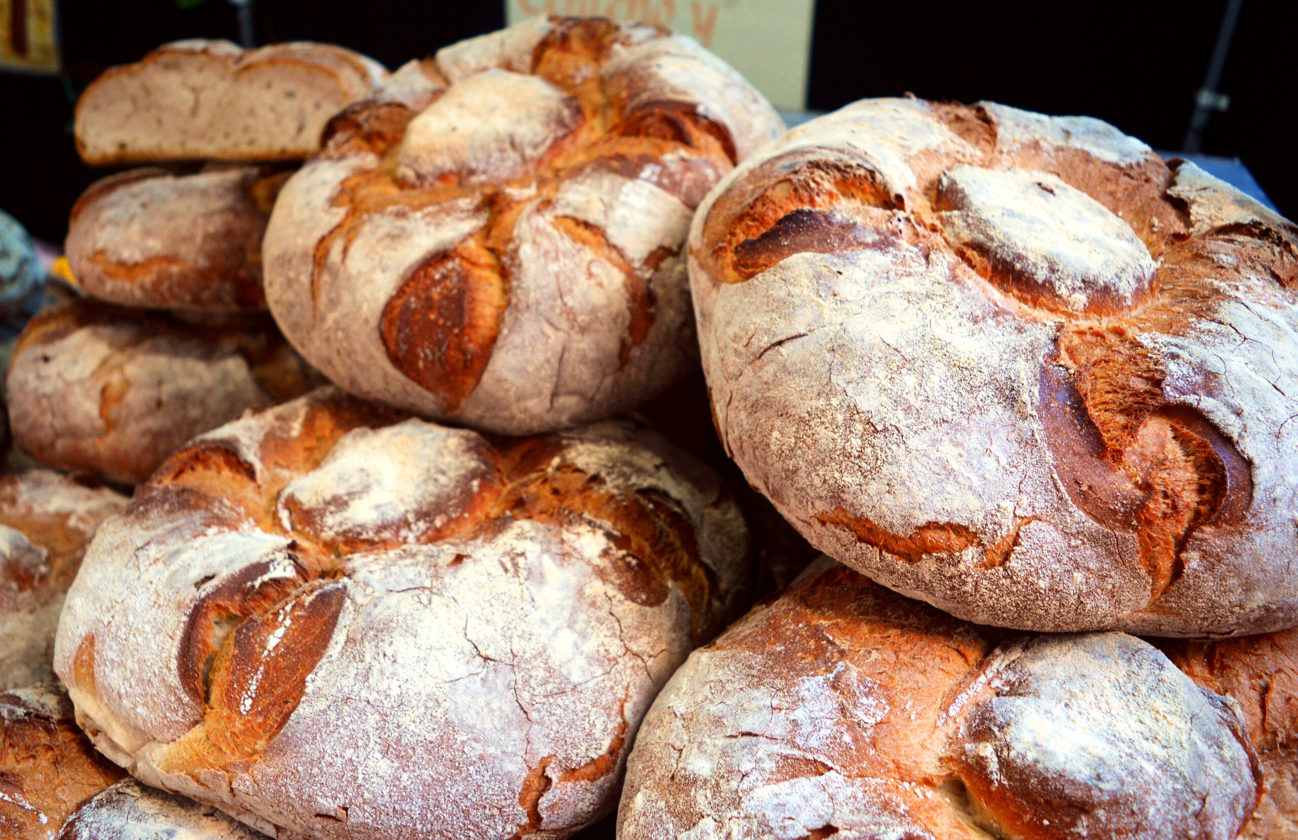 Freshly-baked bread at the Roman market, Santander